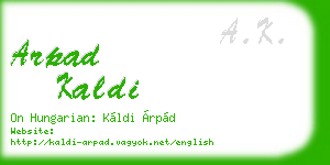 arpad kaldi business card