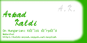 arpad kaldi business card